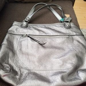 Coach silver tote